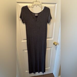 Olivia Rae Black and White Striped Maxi Dress